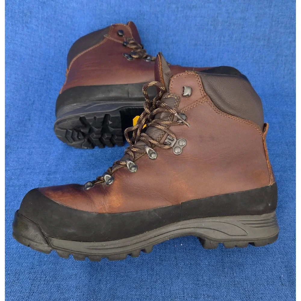 ALICO Italy Men Leather Hiking Boots Vibram Sole Brown Mountain Trekking VTG 9.5